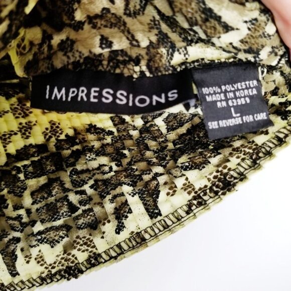 Impressions Snakeskin Mock Neck Stretch Blouse Women's Large Animal Sleeveless - Picture 2 of 6